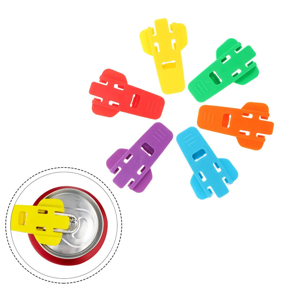 

6Pcs Bottle Opener Can Opener Manual Colorful Portable Beverage Can Cover Protector for Picnic Camping Bbq Outdoor Use