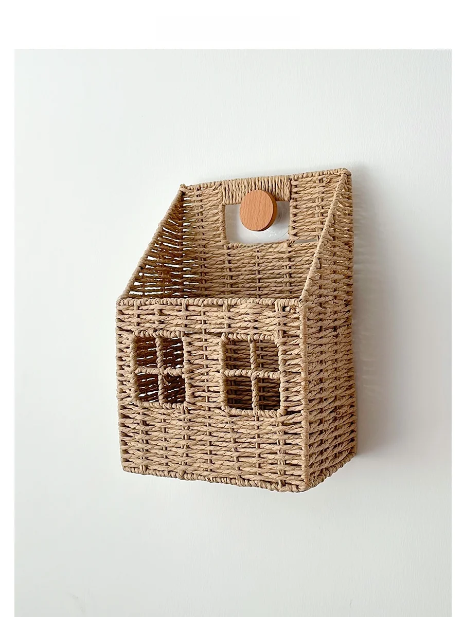 

Плетеная вручную корзина для хранения из бумажной веревки, настенная, декоративная, для дома, коробка для хранения, Home ape Oakliving, декор для дома