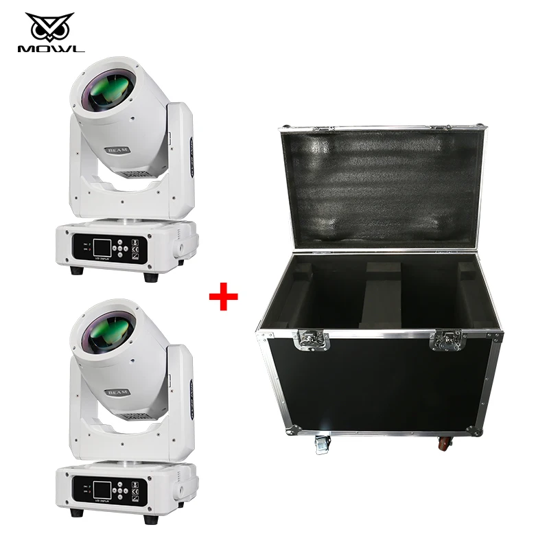 

2pcs White 230w Mini Beam 230 7r Cabeza Movil DMX Sharpy Moving Head Light with Flight Fly Case