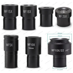 2pcs Biological Microscope Wide-angle Eyepiece Optical Glass Lens 23.2mm interface WF5X WF10X WF16X WF20X WF25X