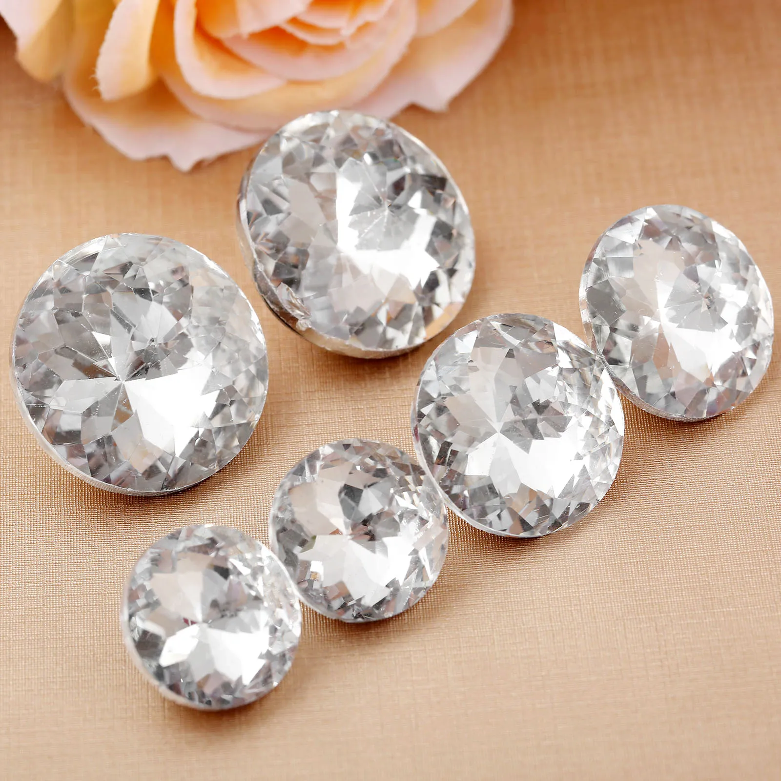 10Pcs Diameter 20/25mm Diamond Crystal Beautiful Upholstery Headboard Buttons Sofa Wall Party Wedding Decoration Sewing Buttons