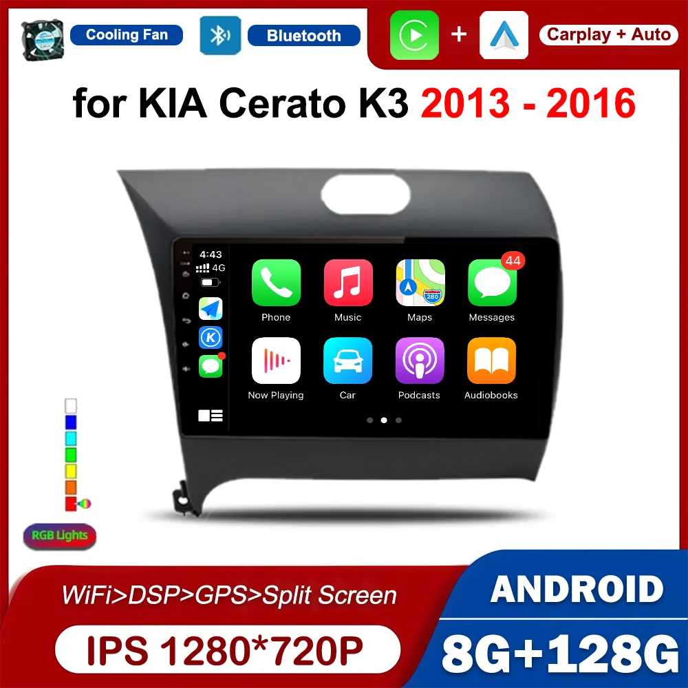 

for KIA Cerato K3 2013 - 2016 9 inch Wireless Carplay Android OS Car Radio Multimedia Player GPS Navi IPS Touch Screen Head Unit