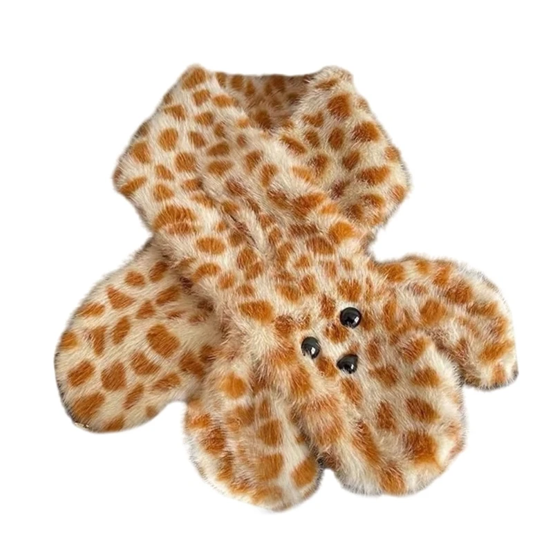 Soft Plush Scarf Fashionable Animal Themed Plush Scarf Comfortable Scarf Stylish & Warm Plush Scarf for Boy Girls