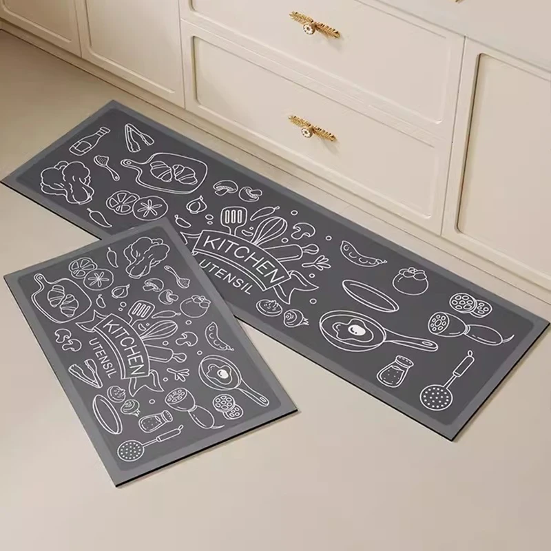 Absorbent Kitchen Floor Mat Non-Slip Bath Rug Bedroom Living Room Long Bedside Area Rug Soft Washable Entrance Doormat Home Deco