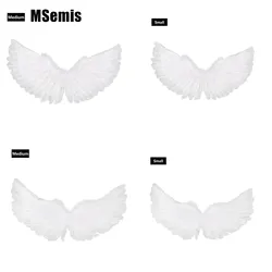 Disfraz de elfo de hada blanca para niños, alas de Ángel de plumas naturales, accesorio de fotografía para fiesta de boda, vestido de alas para espectáculo de escenario de Halloween