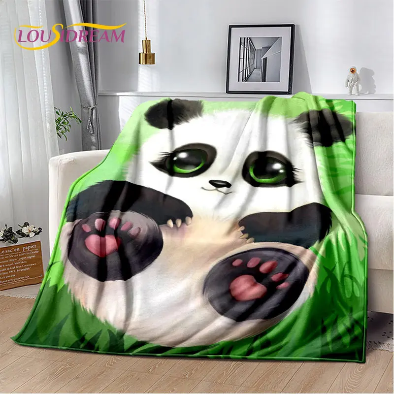 3D Cartoon Cute Panda Blanket,Flannel Blanket Throw Blanket,Kid Warm Blanket for Home Living Room Bedroom Beds Sofa Picnic Cover