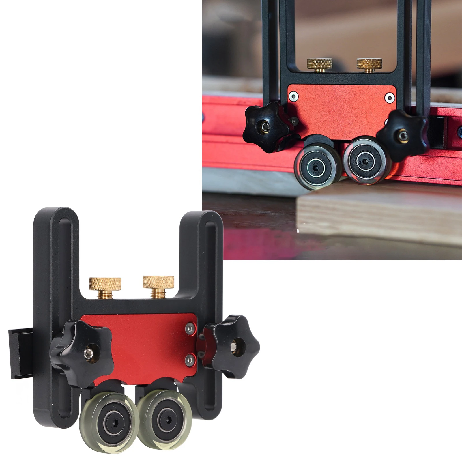 

Woodworking Presser Roller Table Saw Stock Roller Standard Rail Adjustable Height Corrosion Resistance for Desktop Saws