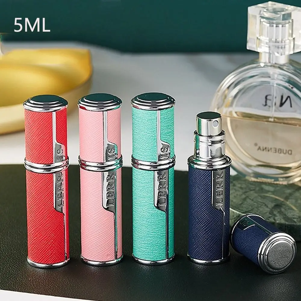 Fragrance Bottom-filled Perfume Bottle Fine Mist Self-pumping 5ML Leather Spray Bottle Cologne Moisturizer Perfume Atomizer