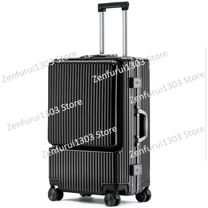 

24-Inch aluminum frame suitcase opening pc tie rod multi-functional suitcase boarding case password