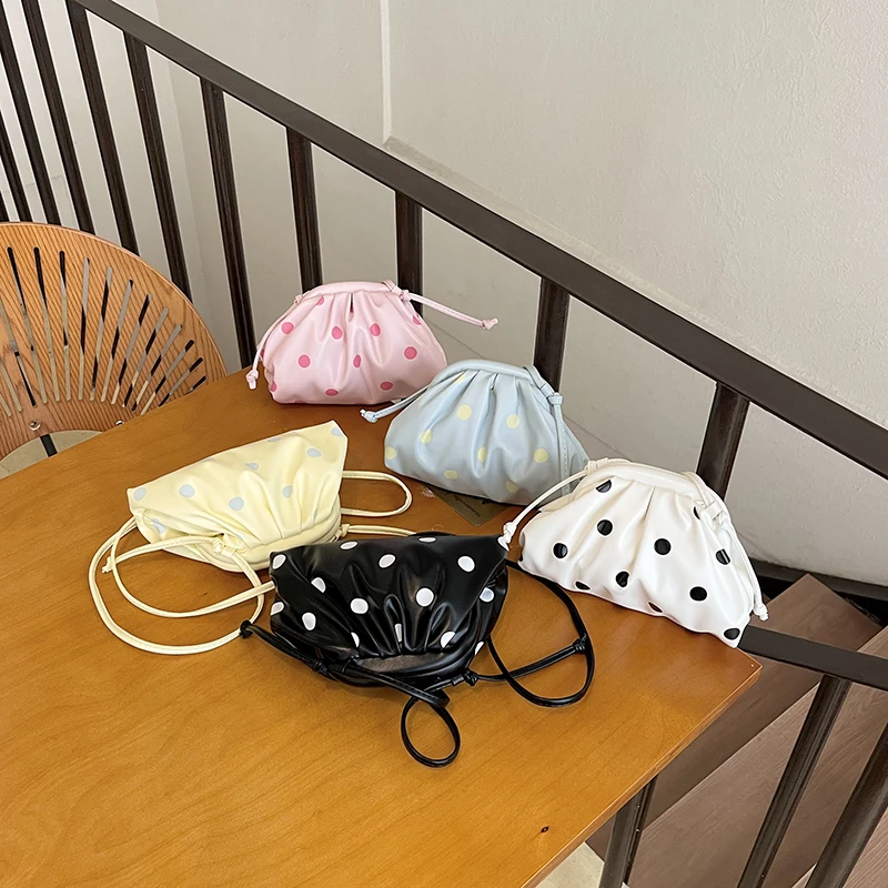 MOODS Super Mini Luxury Designer Purses And Handbags For Women Polka Dots PU Leather Lightweight Small Shoulder Cross Body Bag view 6