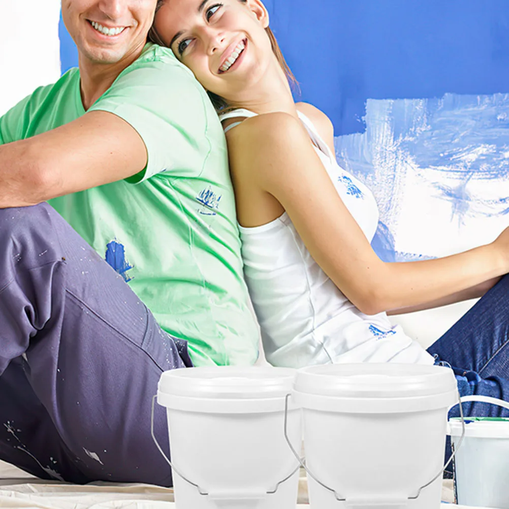 

1.75 Gallon Painting Bucket Airtight Lid Sturdy Iron Handle Multi-Functional Outdoor Paint Storage Container Color Mixing