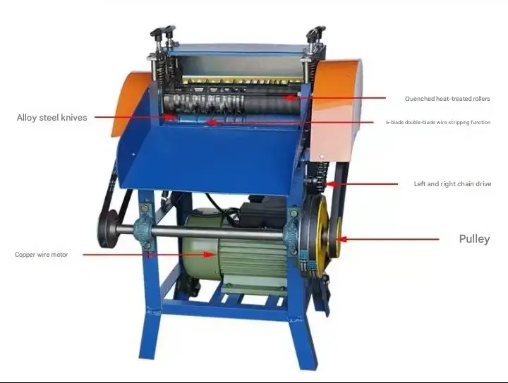 Small Electric Wire Stripping Machine for Scrap Copper Wire Fully Automatic Wire Pulling Machine for Scrap Electrical Wires