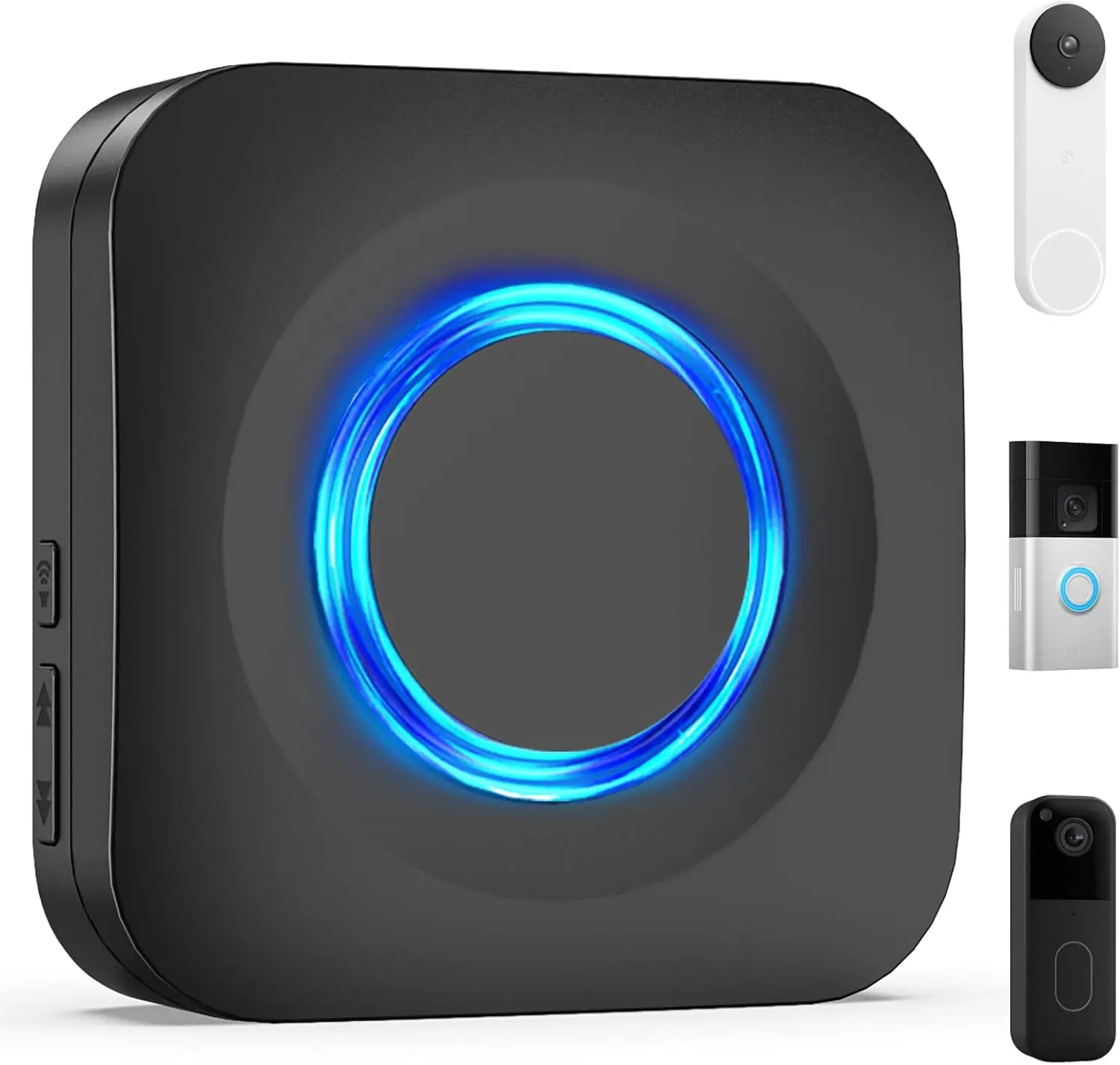

Wireless Doorbell Chime Compatible with Video Doorbells, 5 Volume Levels, LED Flash, 58 Melodies for Home Security