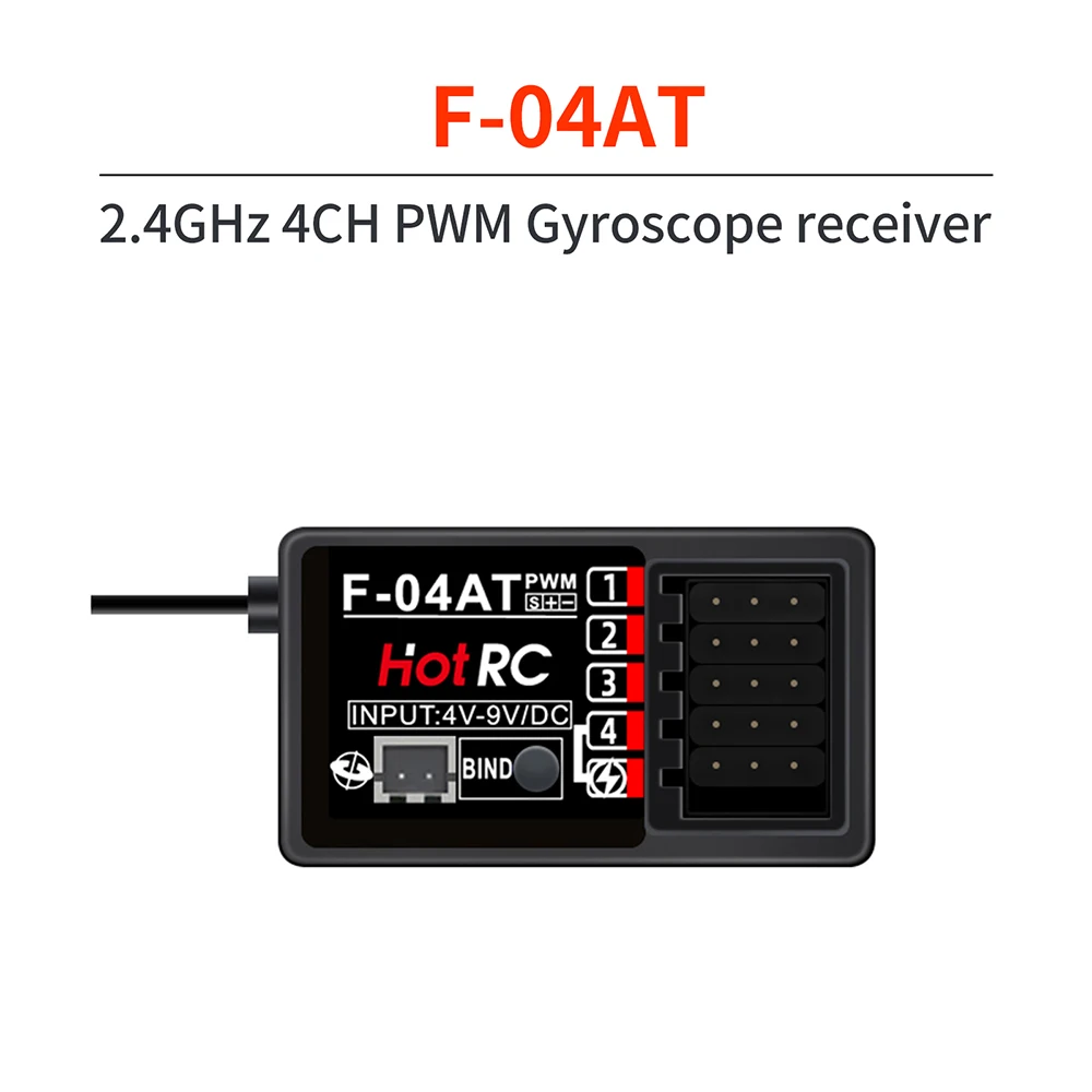 HotRC 4/5/6/8CH RC Receiver 2.4GHz with Gyro for CT-4A CT-6A CT-8A HT-6A HT-8A DS600