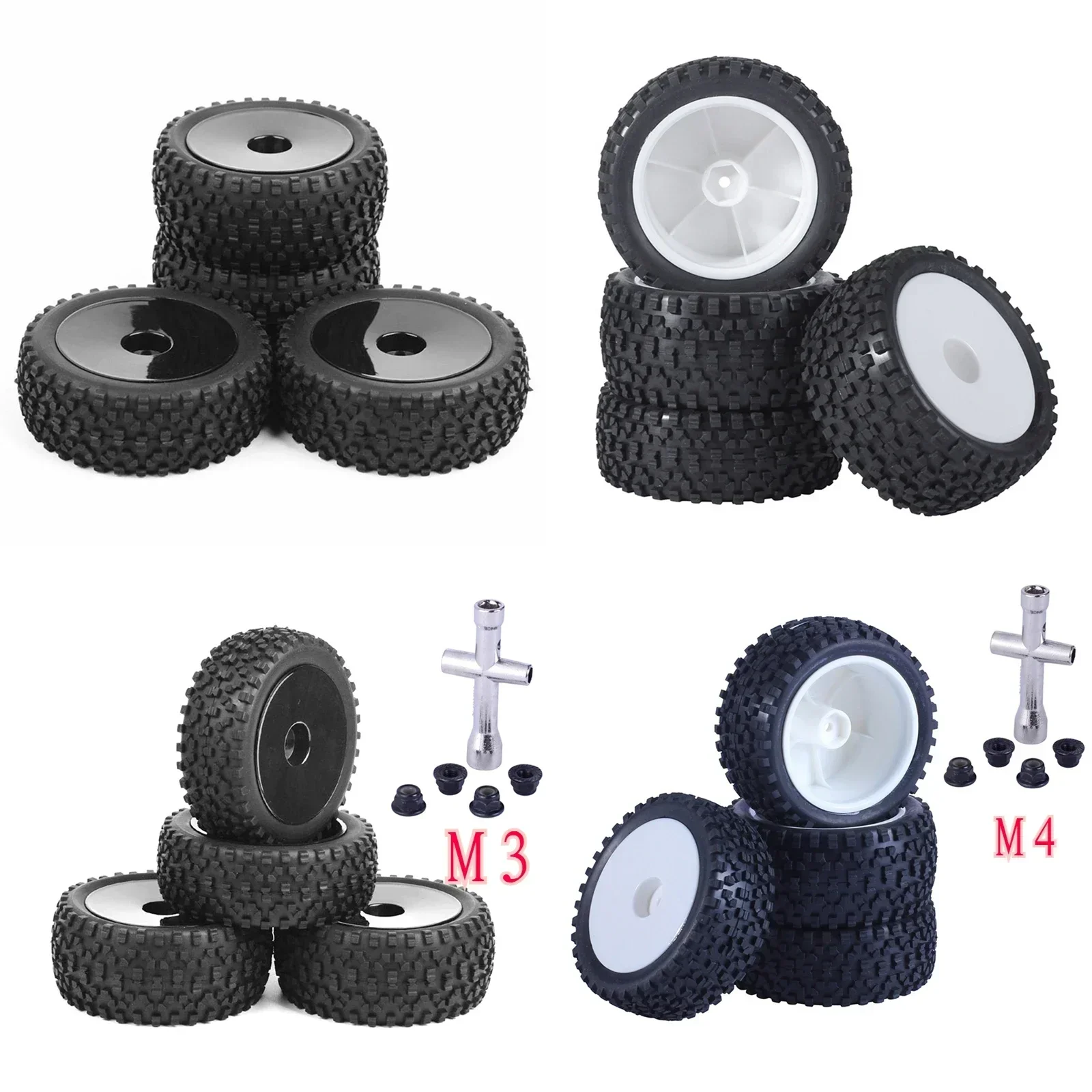 Pneumatici da 4 pezzi da 85 mm per Wltoys 144001 124019 104001   Parti di aggiornamento per auto RC 1/10 1/12 Buggy fuoristrada in scala 1/14