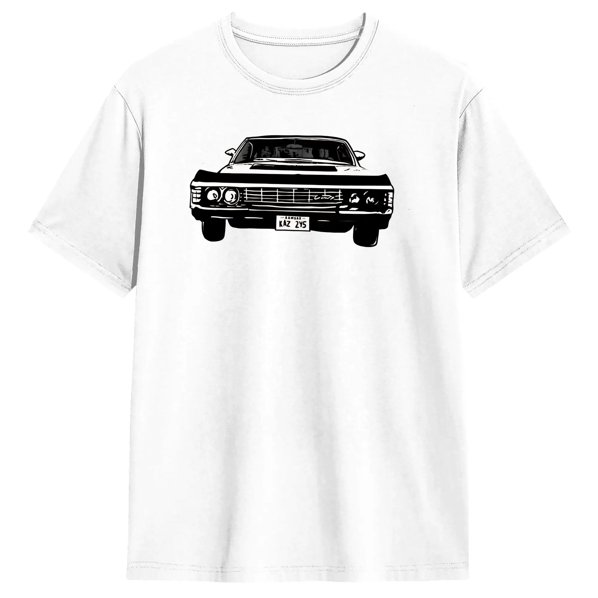 

Novelty Supernatural 1967 Impala T-Shirts Men Round Collar 100% Cotton T Shirts Short Sleeve Tee Shirt Classic Clothing