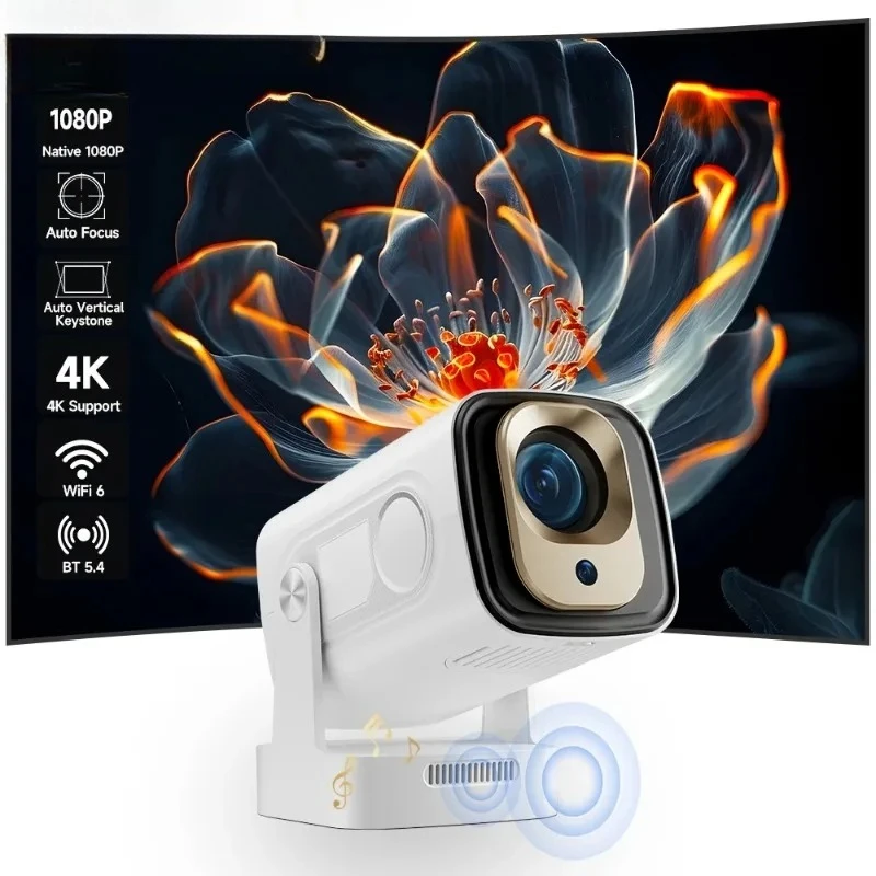 

Android Projector 4K Native Auto Focus Projector Native 330ANSI Dual Wifi BT5.4 Air Mouse Voice Home Outdoor Projector
