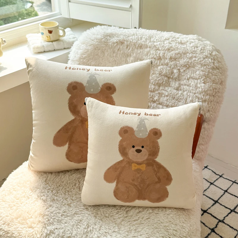 

Thickened Milk Velvet Pillow Blanket 2 In 1, Foldable Multifunctional Car Lumbar Cushion, Soft Warm Office Nap Pillow Quilt, Por