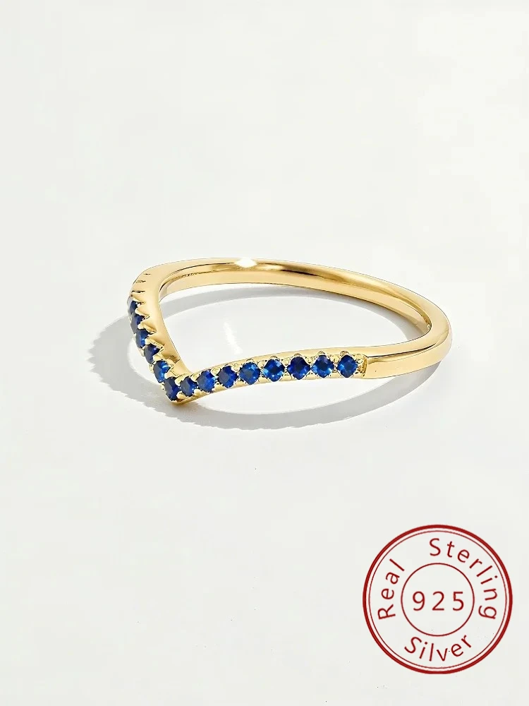 

925 Sterling Silver Shiny Fashion V-shaped zircon Ring For Women Anniversary Party Daily Wear High Quality Fine Jewelry
