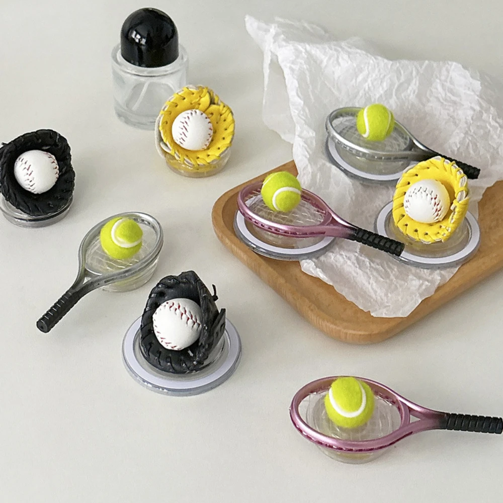 Mini soporte magnético de béisbol simulado para teléfono, soporte de Airbag, raqueta adhesiva escalable, soporte de escritorio para ver Drama, estilo completo