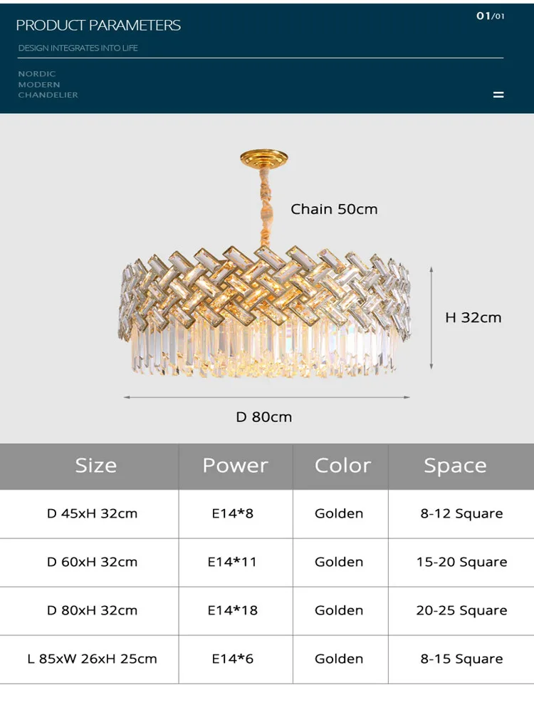 Gold körper versetzt Kristall runden Kronleuchter LED Lampe Wohnzimmer Küche Villa Anhänger e14
