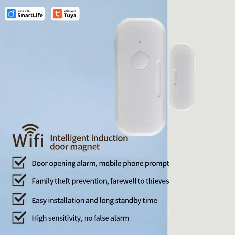 Wifi Window Sensor Tuya Smart Wifi Work With Home Alexa Easy Install Independence Alert Scene 90db Siren Wifi Door Sensor