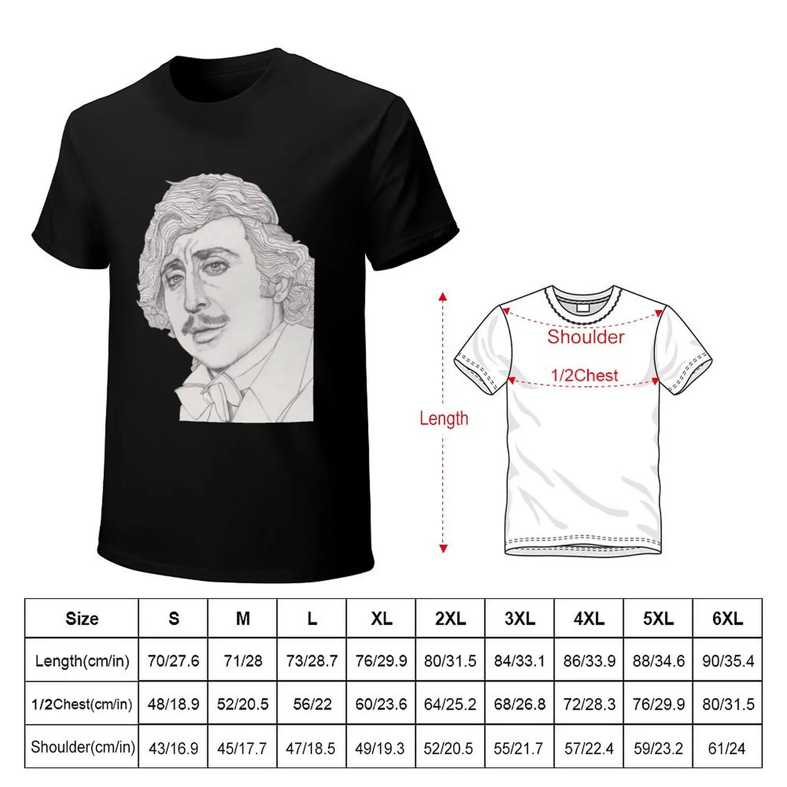 Dr. Frederick Frankenstein - Gene Wilder T-Shirt Large Size Breathable Tee