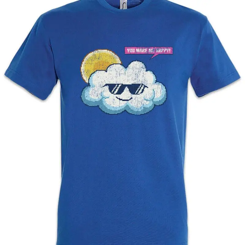 

Футболка Cloud You Make Me Happy Gamer Gaming Pixel Retro 8 16-битный компьютер Nerd Fun