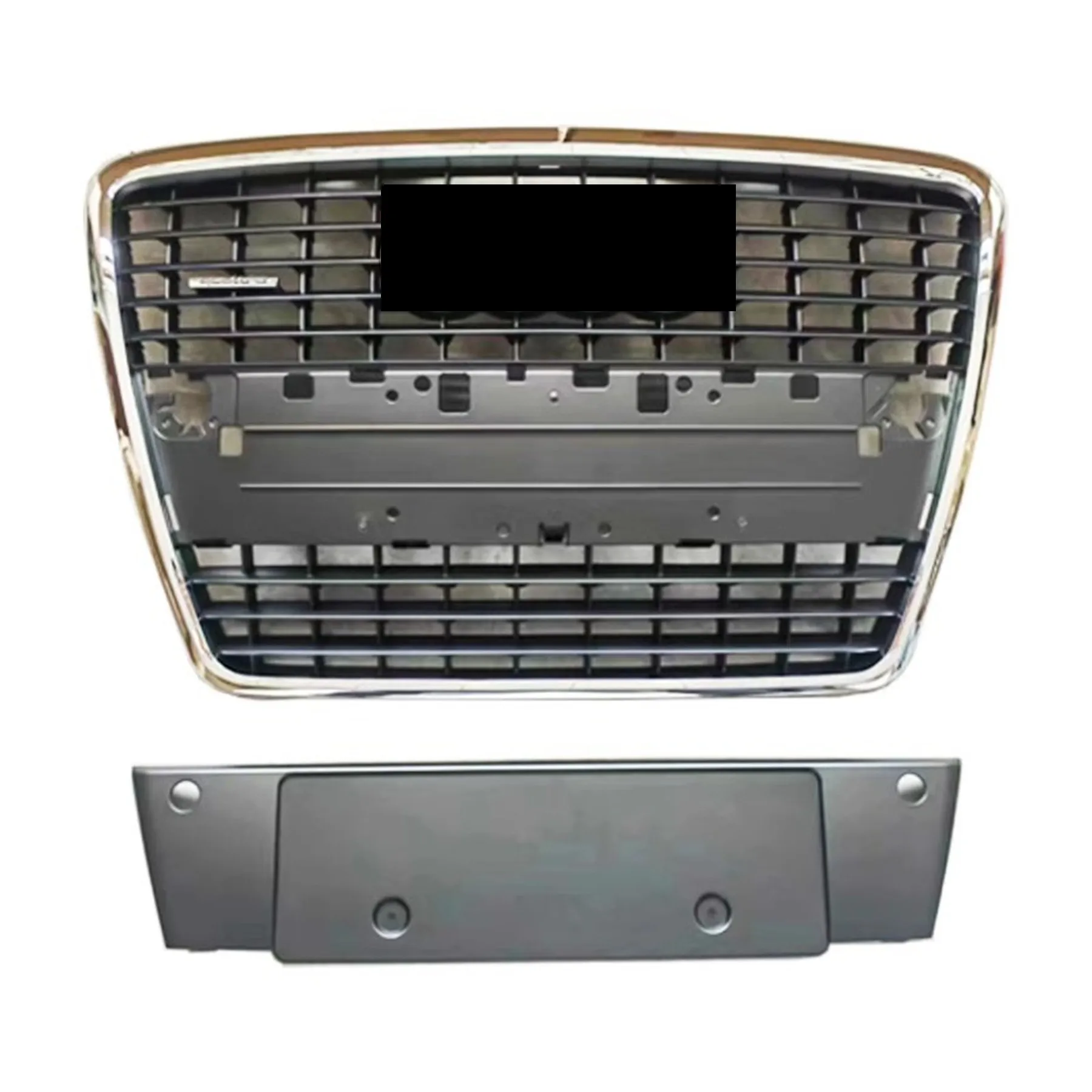 

Front Bumper Grill Mask Radiator Grille license plate for Audi A8L D3 05-10