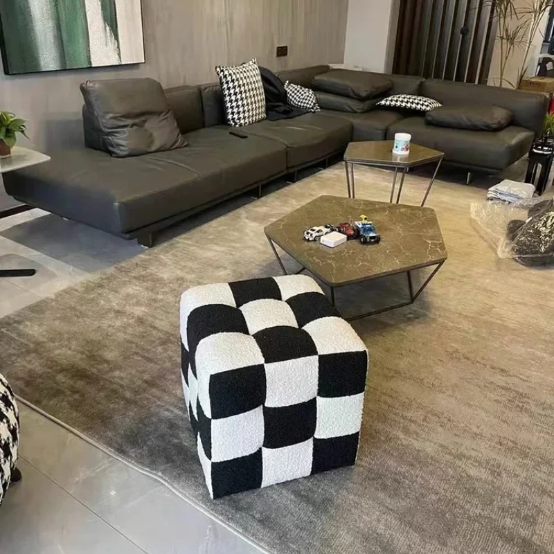 Hotel Unique Living Room Nordic Shoe Changing Stools Ottoman Kitchen Dining Ottomans Balcony Leisure Bedroom Makeup Furniture