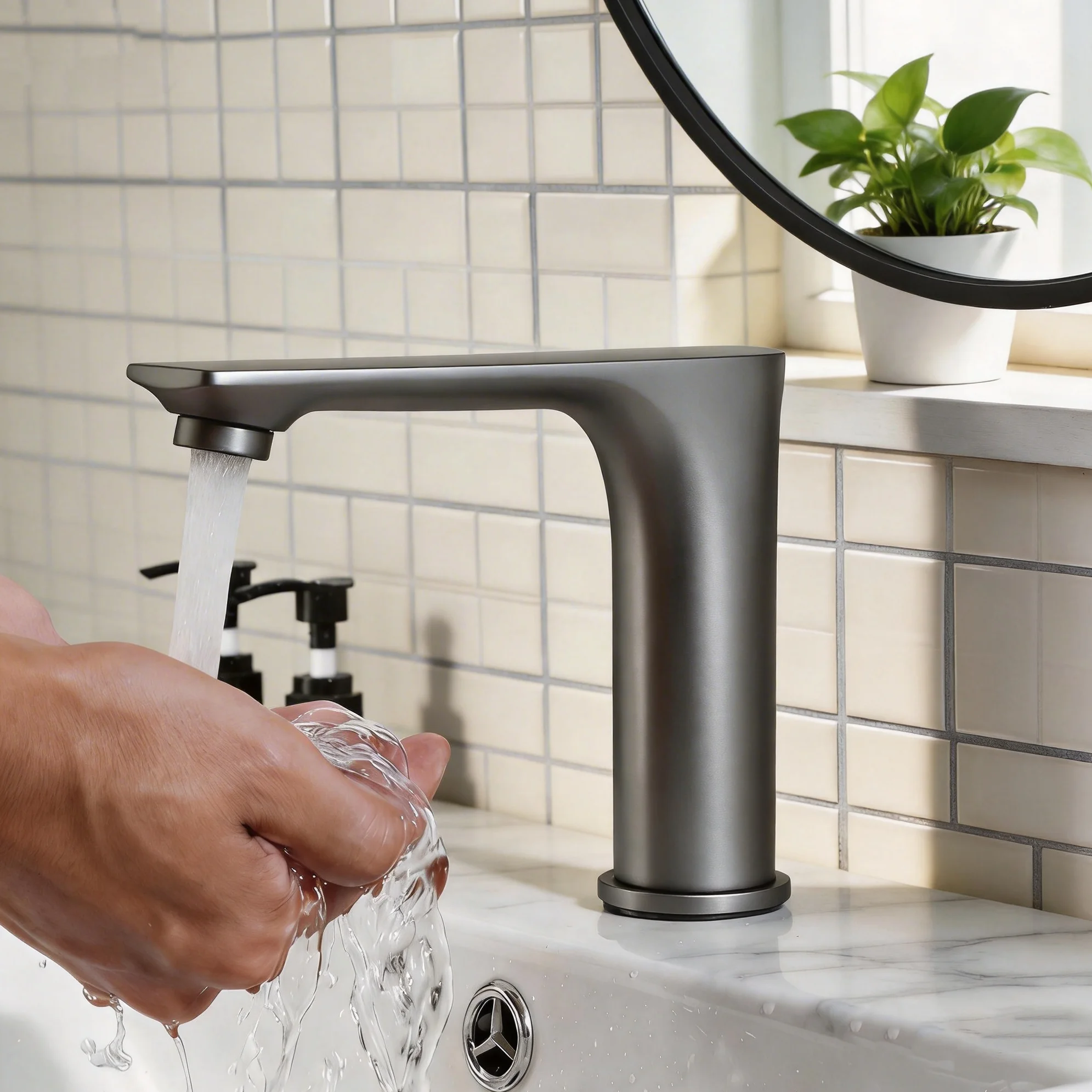 Torayvino bathroom sink Faucets Touchless Automatic Sensor Basin bathroom sink Faucets Brass Hot Cold Water Mixer Tap accessorie