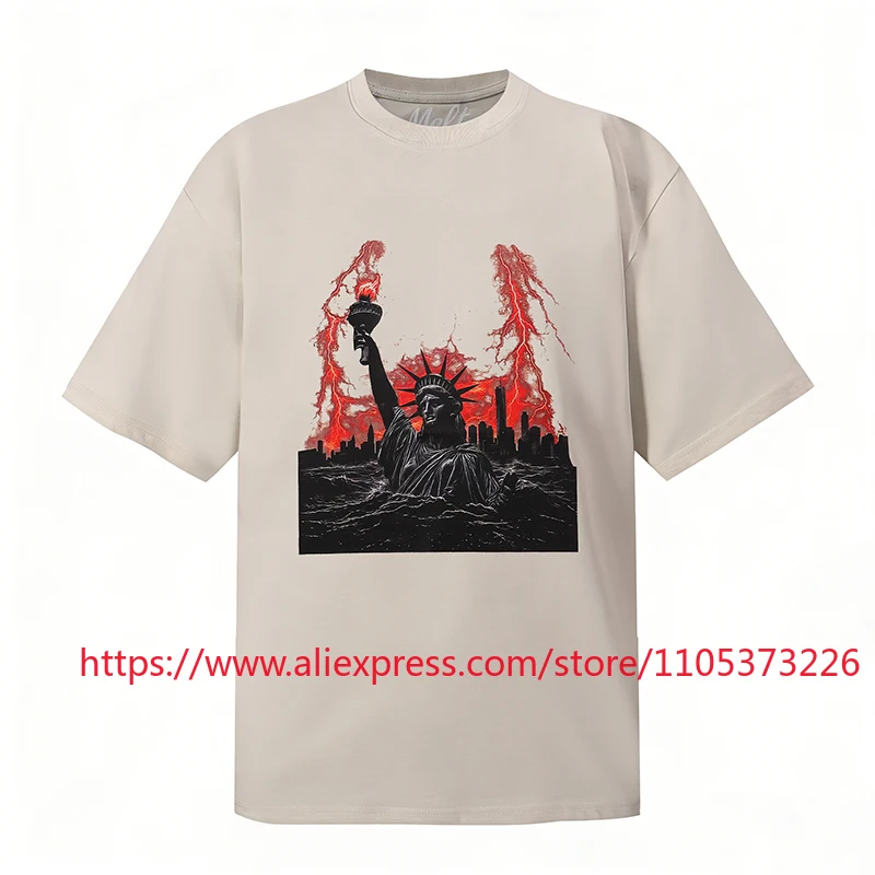 2026 New Arrival Melt Men's Women's Oversized Tee Animal Print Crew Neck Short Sleeve Casual Streetwear Top