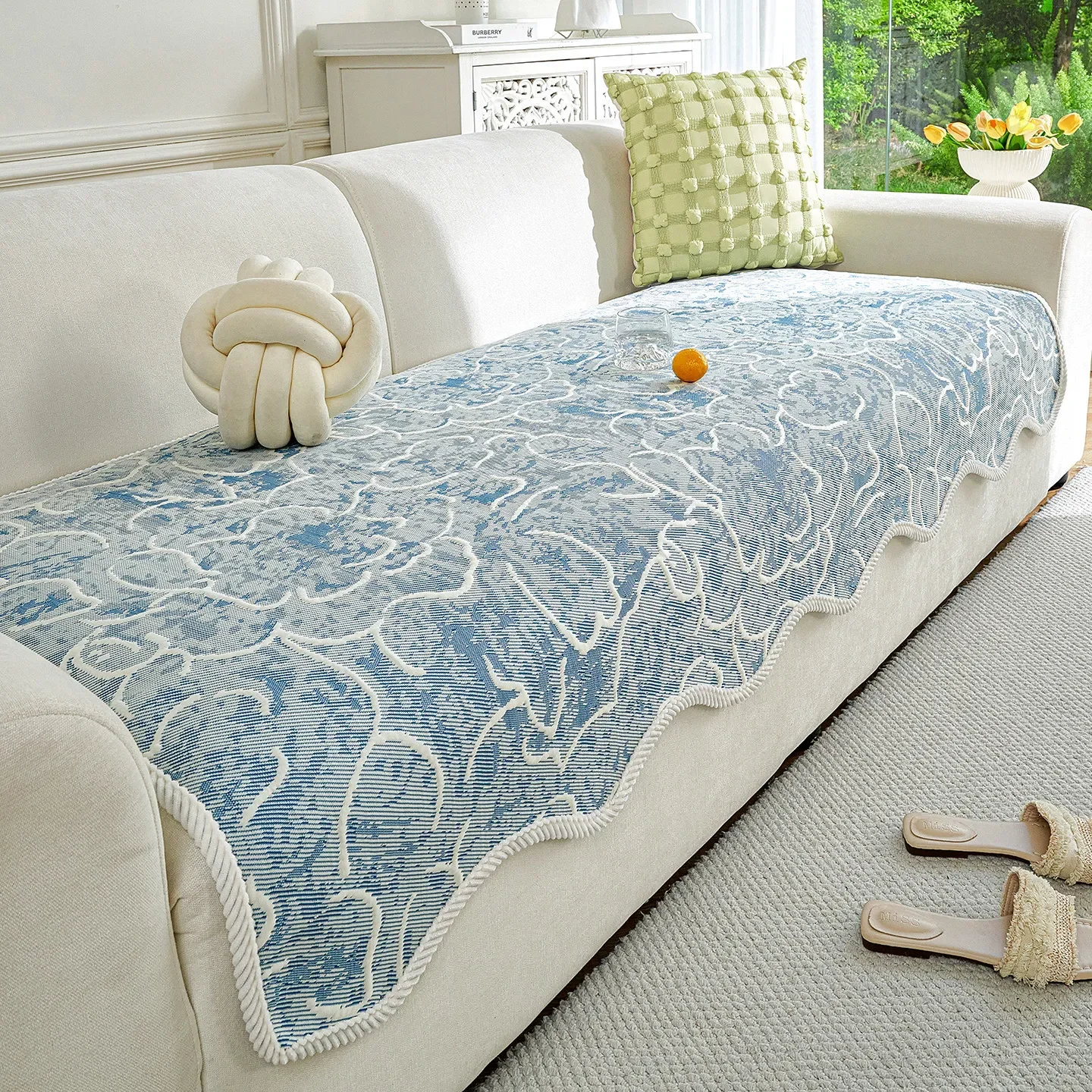 Ice Silk Summer Sofa Cover Soft Air Conditioning Recliner Pad Washable Couch Protector Covers Anti-Slip L Shape Sofa Cooling Mat