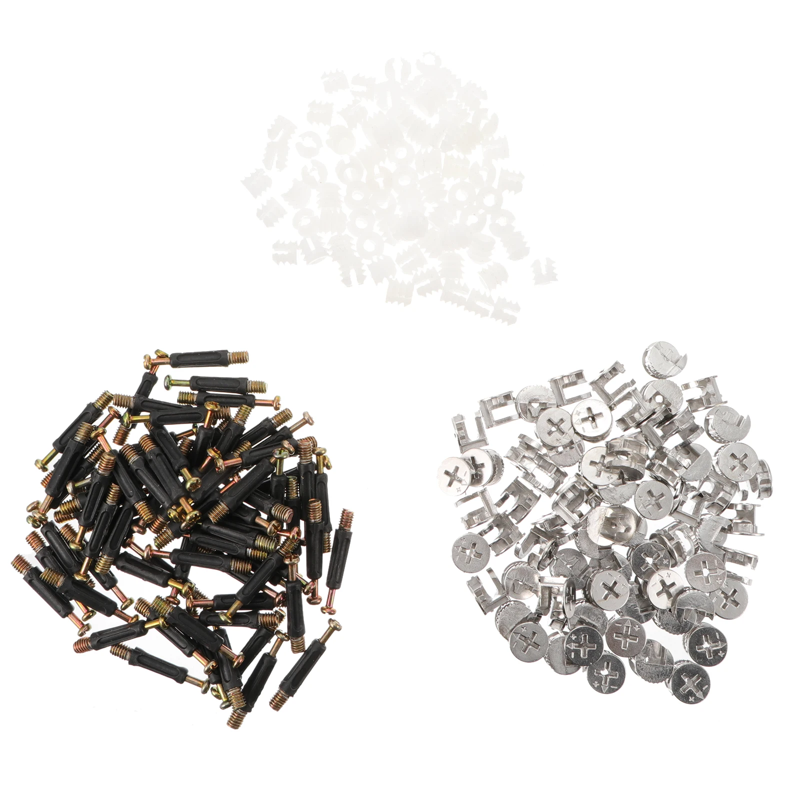 

75 Pcs Zinc Alloy Nut Furniture Side Connecting Fastener one Cabinet Pre Inserted Dowel Hardware Fits Wardrobe