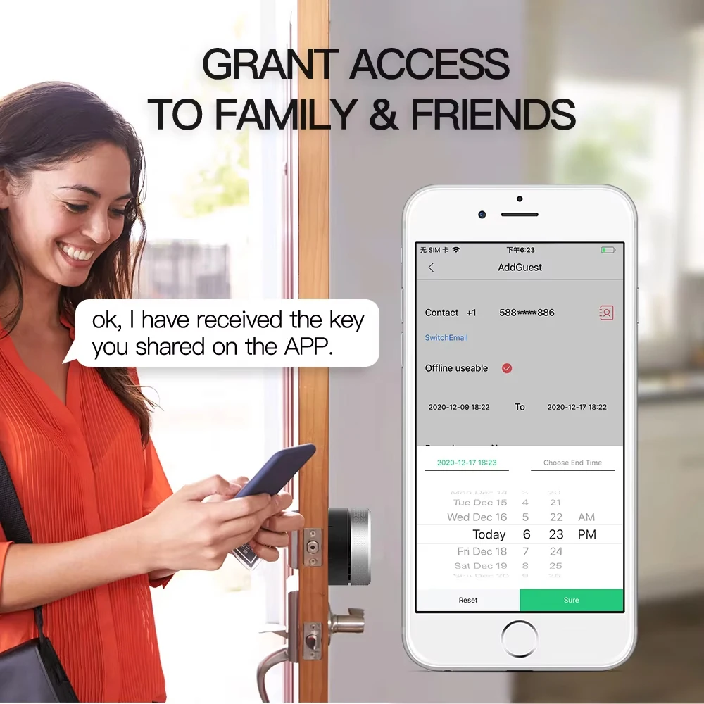 Wehere M521 قفل الباب الذكي بصمة اسطوانة بلوتوث للباب 50-100 مللي متر سمك دعم TUYA TTlock خيارات متعددة