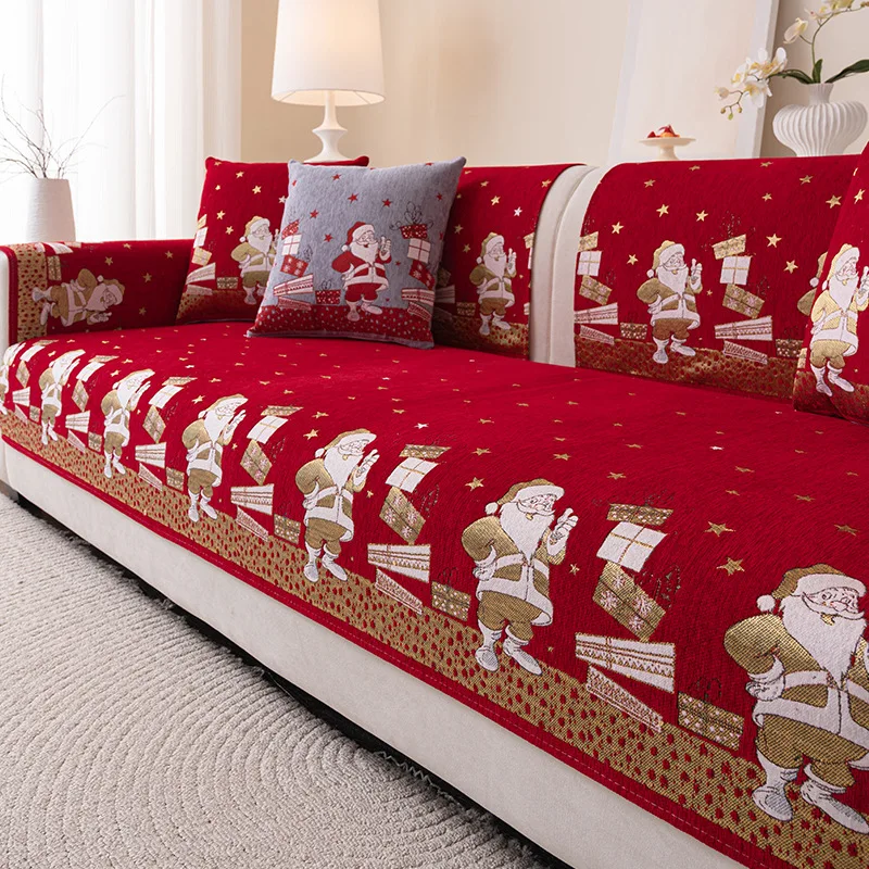 Chenier Christmas Wind Thickened Sofa Cushion One Piece Four Seasons Universal Sofa Cover