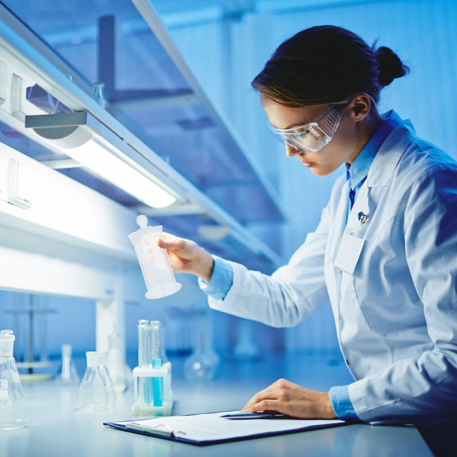 

1Pcs Sample Bottle Glass Reagent Bottle Thickened Heat Resistant for Laboratory Specimen Storage with Good Sealing Lid