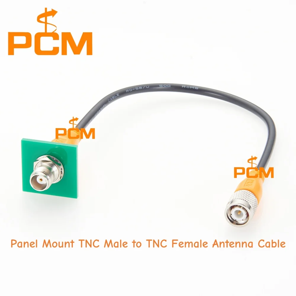 TNC Male to TNC Female Bulkhead Panel Mount Extension Cable RG58 RF Coax Pigtail for Waterproof Enclosure Antenna Connection