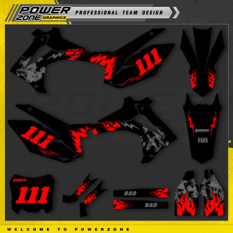 

PowerZone Full Graphics Background Decal For HONDA 2014-2017 CRF250R 2013-2016 CRF450R Stickers Kit Motorcycle Background 131