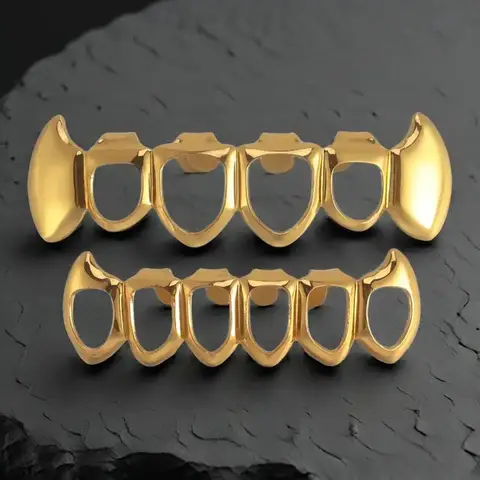 Fashionable Hollowed-Out Pointed Teeth Hip-Hop Tooth Jewelry, Personalized Stage, Party And Nightclub Wear Decoration