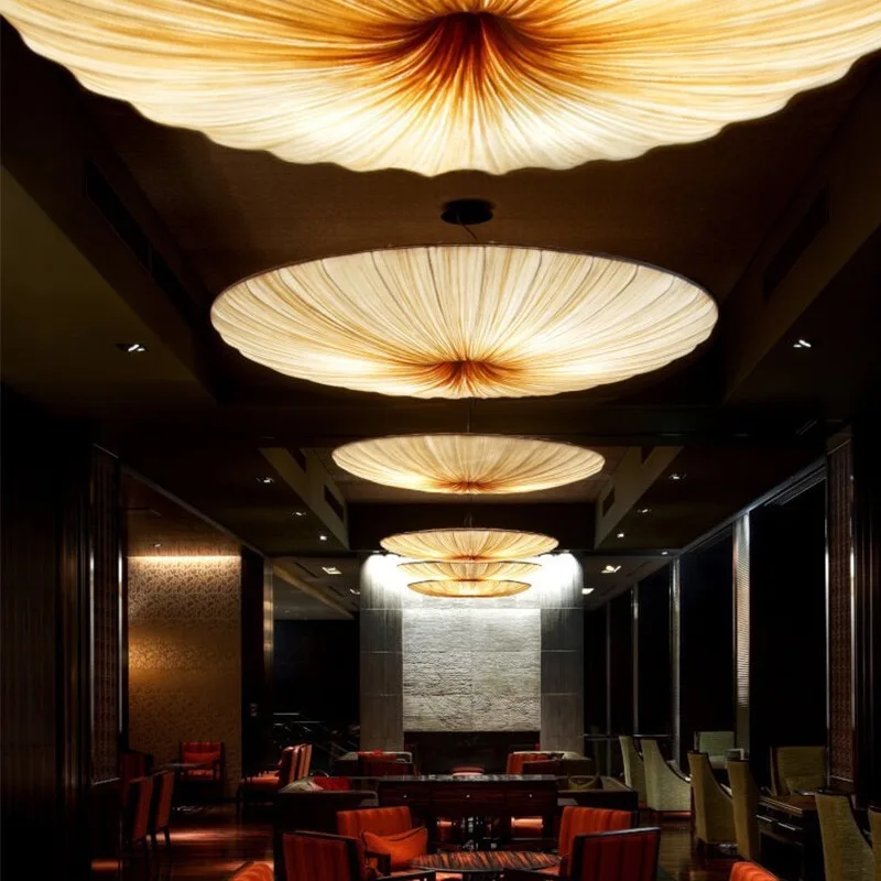 Luces colgantes modernas y creativas, accesorios de luz de tela oceánica, candelabros de mesa para dormitorio, sala de estar, escalera y restaurante