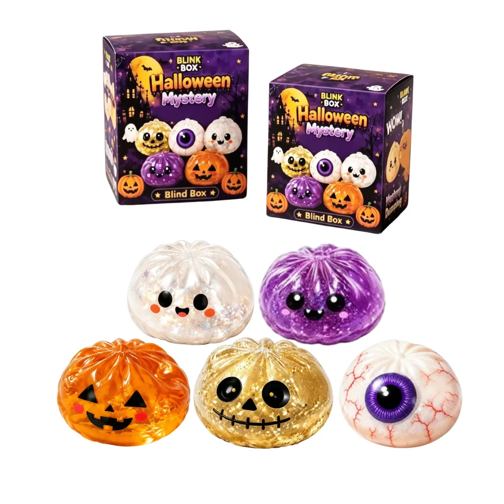 5.5Cm HOT Halloween Dumplings Blind Box Squishy Stress-Relief Dumpling for Party Favors & Anxiety Relief Halloween Mystery Gifts