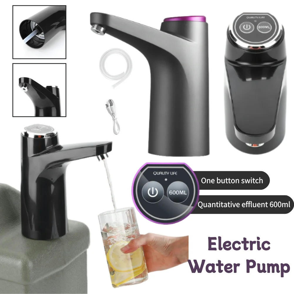 Neuer tragbarer elektrischer Wasserspender, wiederaufladbarer USB-Wasserspender, Ein-Schlüsselschalter, Mini-Wasserpumpe für Camping-Wassertank