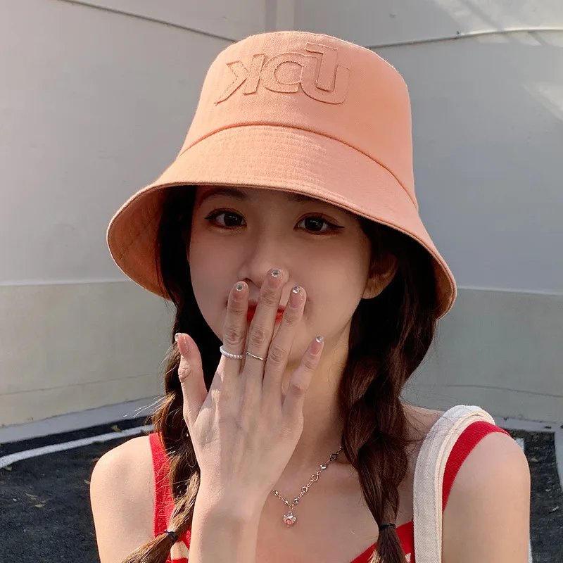 Spring and Autumn New Female Korean Fashion Letters Fisherman Net Red Hat Short Brim Summer Sunshade Sun Protection