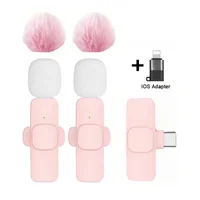 Micrófono Lavalier inalámbrico para USB-C iPhone Android micrófono con reducción de ruido para entrevistas de transmisión en vivo mini micrófono