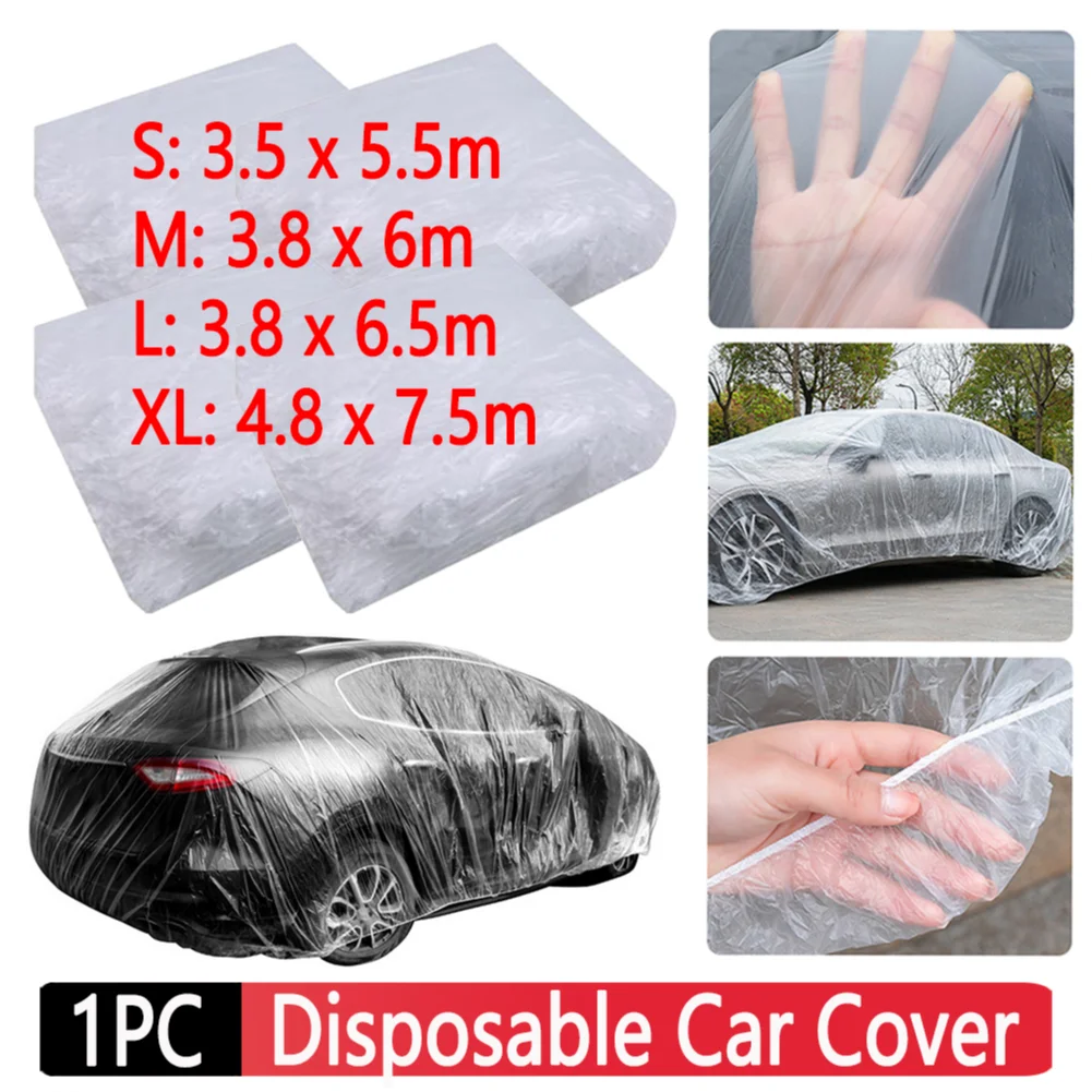 

Universal Car Dust Cover Disposable Transparent Car Cover Dustproof Protection Cover Full Covers for Sedan SUV Van Jeep Vehicle