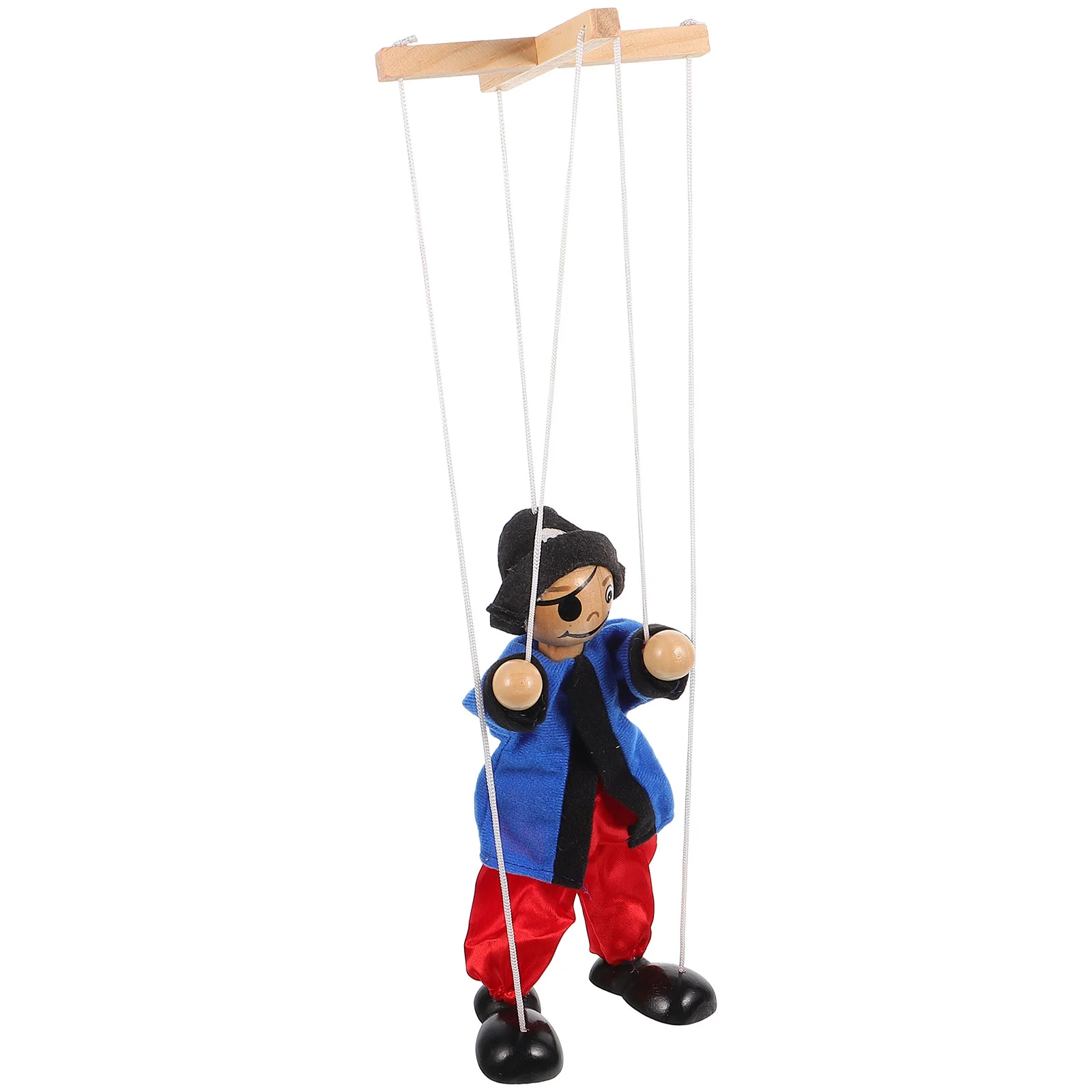 

Marionette Clown Puppet Toy Puppets Exquisite Marionettes Wooden Pirate for Adults Performance Funny Small Statue Child