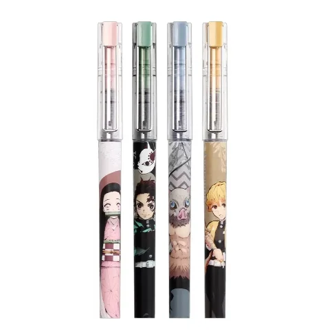 M&G Black  Ink Quick-drying Gel Pen Straight Liquid Ballpoint Pen Demon Slayer Anime Pen Office Sign Pen Writing Stationery