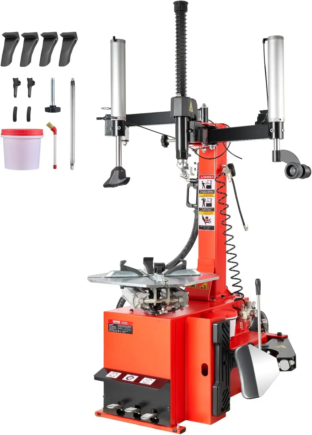 VEVOR Tire Changer Machine, 2.0HP Copper Motor, Durable Tire Changer with Air Pressure Gauge & Pneumatic Assist Arm, Pedal Opera