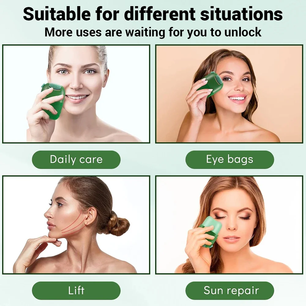 2 in 1 Rullo di ghiaccio per il viso Cura della pelle Bellezza Lifting Strumenti di contorno Vassoi per cubetti di ghiaccio Palline di globo di ghiaccio Massaggiatore per il viso Cura della pelle Bellezza